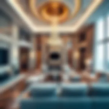 Interior design of a luxury residence within The Burj Crown highlighting opulence and modernity