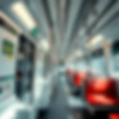 Interior of Dubai Metro Train Interior of a Dubai Metro train showcasing modern design and comfort