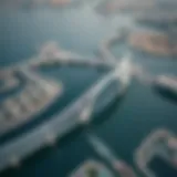 Aerial view of the One Zabeel Link Bridge showcasing its unique architectural design