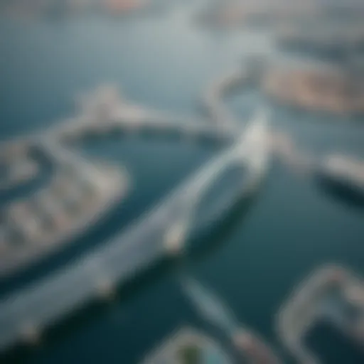 Aerial view of the One Zabeel Link Bridge showcasing its unique architectural design