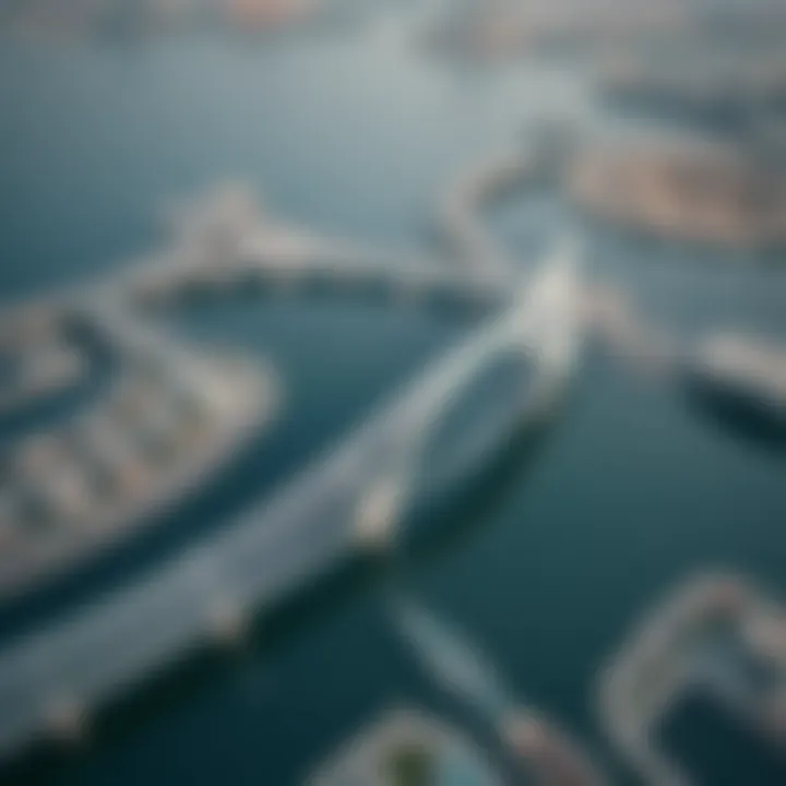 Aerial view of the One Zabeel Link Bridge showcasing its unique architectural design