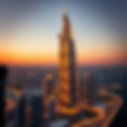 Stunning view of The Point Tower at dusk, showcasing its architectural brilliance.