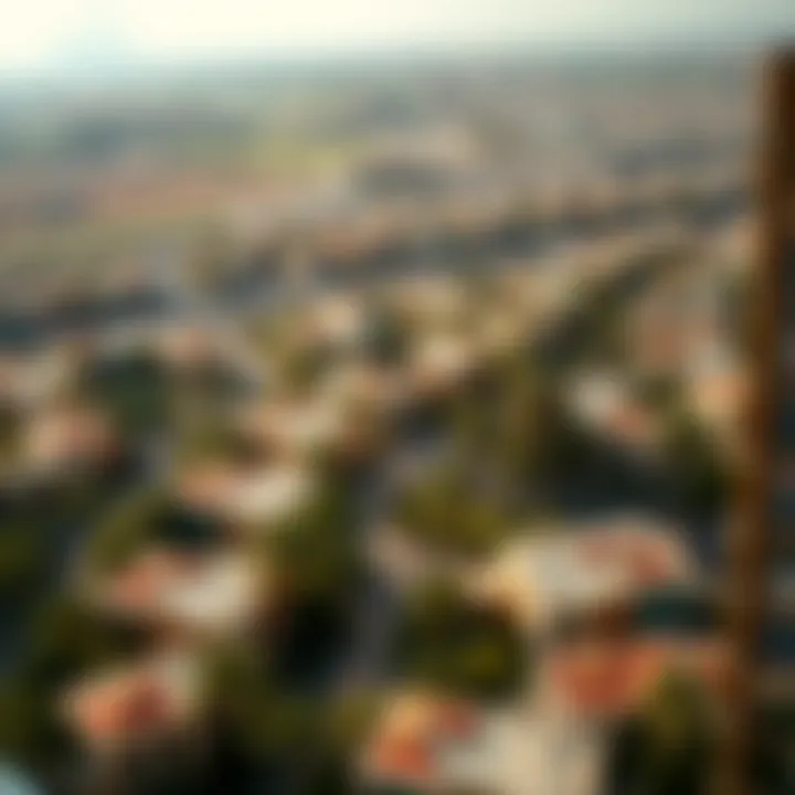 Aerial view of a bustling Dubai neighborhood with real estate opportunities