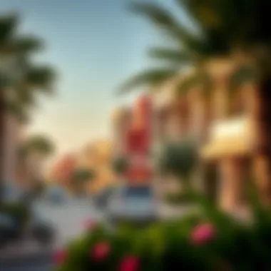 A vibrant neighborhood in Dubai highlighting community living