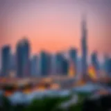 Dubai skyline with real estate developments