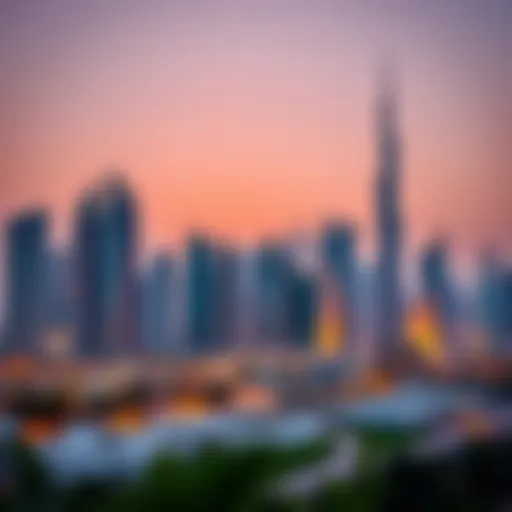 Dubai skyline with real estate developments