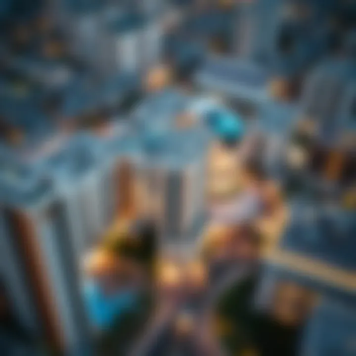 Aerial view of property transactions