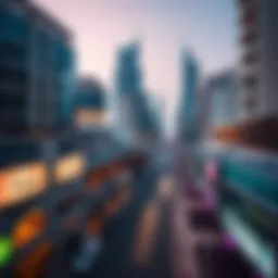 Aerial view of Dubai Eye Street showcasing vibrant architecture