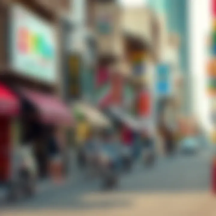 Local Businesses on Dubai Eye Street Vibrant street life along Dubai Eye Street with local businesses