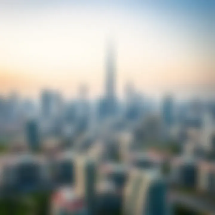 Aerial view of Dubai skyline showcasing freehold properties