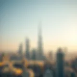 Dubai skyline highlighting postal code areas
