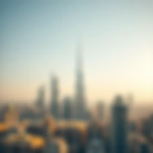 Dubai skyline highlighting postal code areas