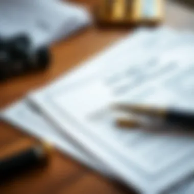 Close-up of property registration documents on a desk