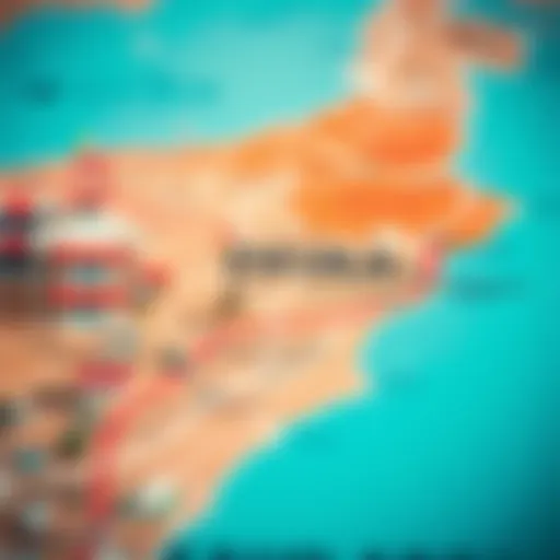 A map highlighting the postal code areas of Deira in Dubai