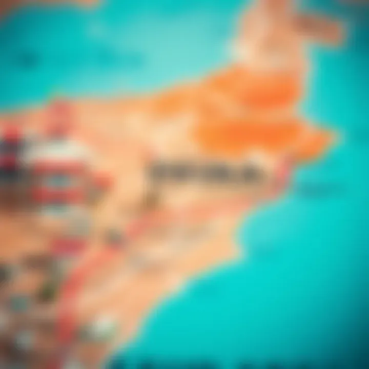 A map highlighting the postal code areas of Deira in Dubai