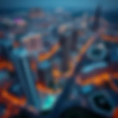 Aerial view of Up Town Dubai showcasing modern architecture