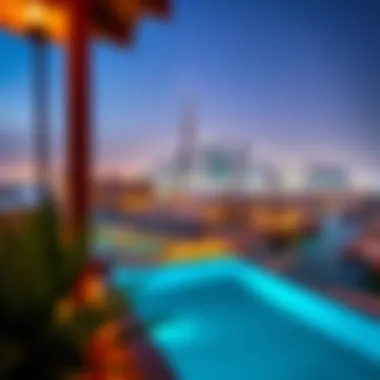 Breathtaking Skyline View from a Dubai Vacation Property Panoramic view of Dubai's skyline from a vacation property