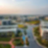 Aerial View of Villanova Aerial view of the Villanova community showcasing its modern architecture and green spaces