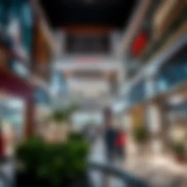 A bustling shopping area at Viva with diverse shops