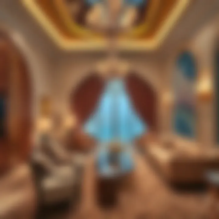 Opulent interior design of a suite at Zabeel Saray
