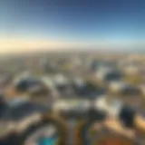 Aerial view of Zayed City showcasing its modern architecture and lush landscapes