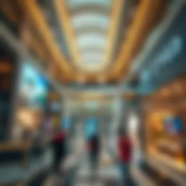 Interior of Zayed Mall filled with luxury retail stores and shoppers